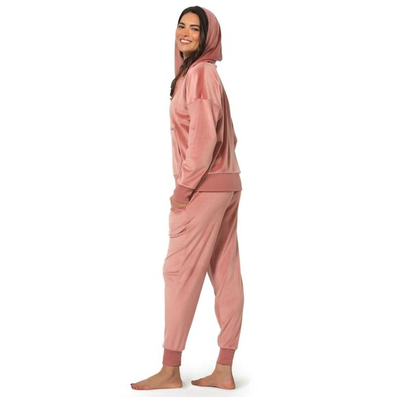 Felina Med 2 Piece Matching Velour Zip Hoodie Jacket Jogger Pants Set Tracksuit - Picture 4 of 10